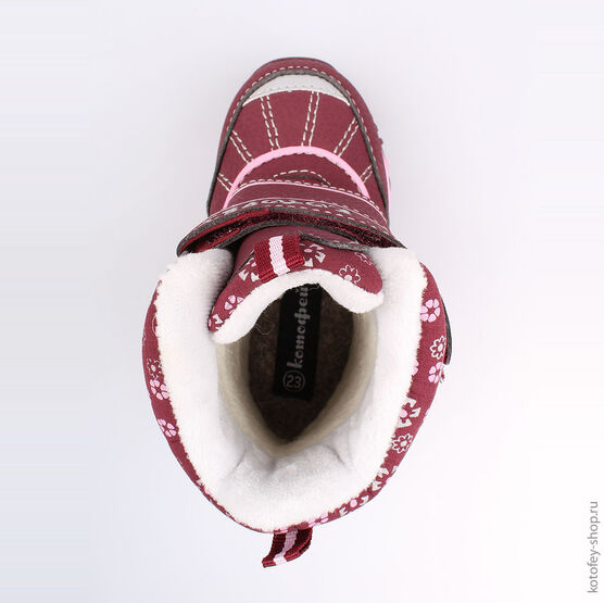 254934-45 Мембранные ботинки для девочки бордовый фото №4