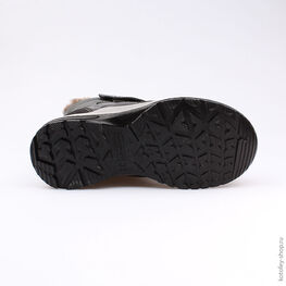 652097-52 Зимние ботинки на липучках для мальчики чер-сер фото №3