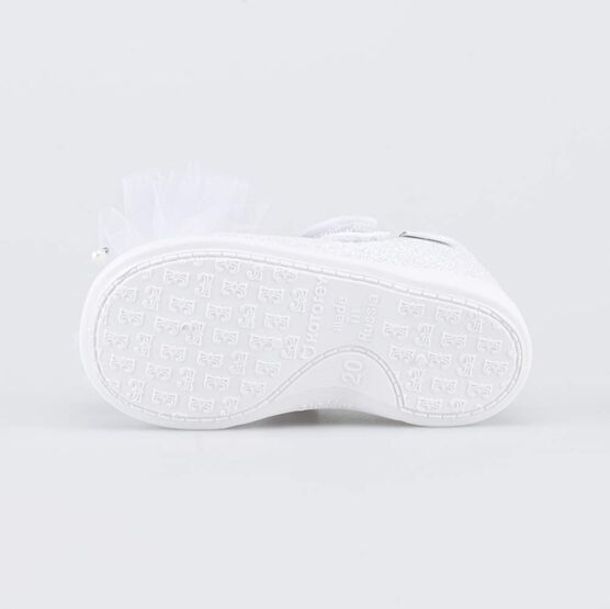 231266-12 Нарядные туфли с бантиком для девочки белый + серебристый фото №3