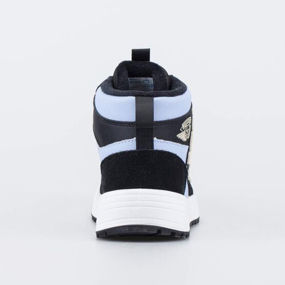 452135-41 Зимние ботинки с системой быстрой шнуровки для девочки черный + голубой фото №5