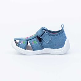 221076-11 Босоножки текстильные для девочки голубой фото №3