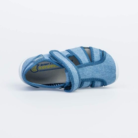 421032-12 Сандалии текстильные для мальчики голубой фото №5