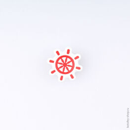 03014002-40 Украшение для обуви Штурвал красный для мальчики красный