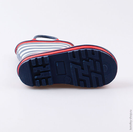 366203-11 Резиновые сапоги для мальчики син-бел фото №3