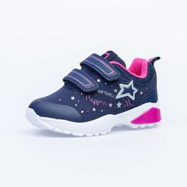 344253-72 Кроссовки с LED-подсветкой на подошве для девочки син-фук