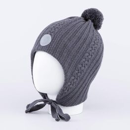 07711439-40 Шапка на завязках серый для мальчики серый