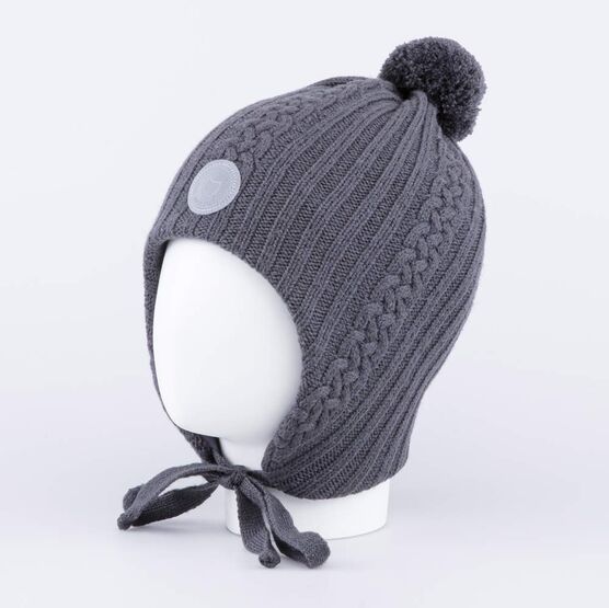 07711439-40 Шапка на завязках серый для мальчики серый