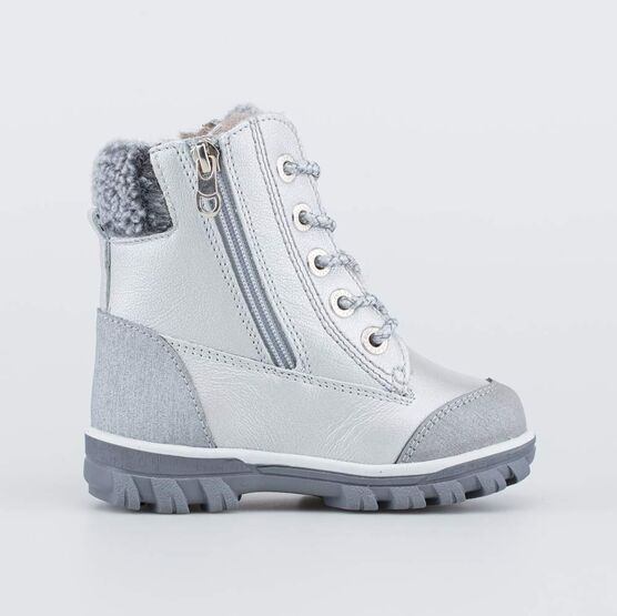 152296-55 Зимние ботинки на молнии для девочки для девочки серебристый фото №2