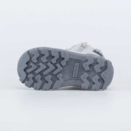 152296-55 Зимние ботинки на молнии для девочки для девочки серебристый фото №3