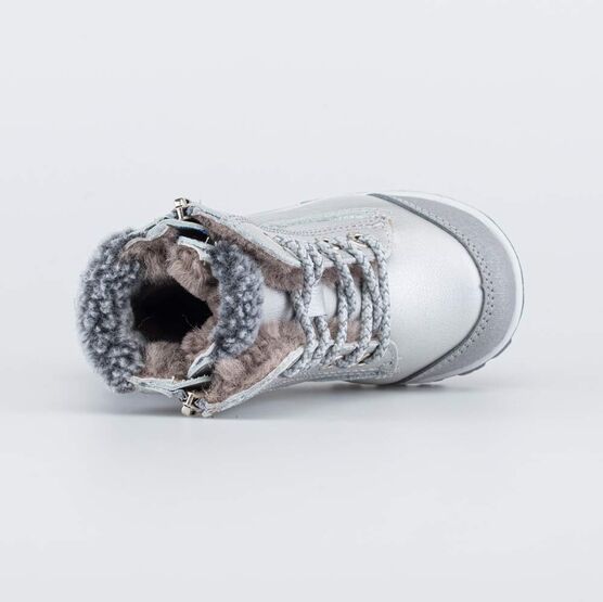 152296-55 Зимние ботинки на молнии для девочки для девочки серебристый фото №4