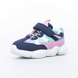 144147-75 Кроссовки для девочки син-роз