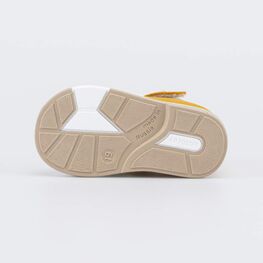 022153-22 Кожаные сандалии Первые шаги Африка для мальчики белый + горчичный фото №3