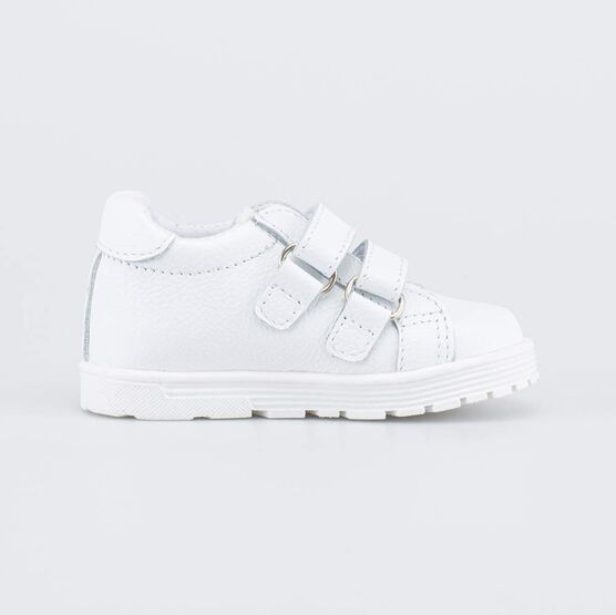 032093-14 Кожаные полуботинки для первых шагов для девочки белый фото №2