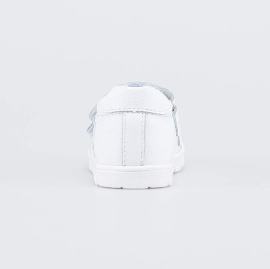 032093-14 Кожаные полуботинки для первых шагов для девочки белый фото №5