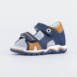322180-22 Кожаные сандалии на липучках для мальчики синий