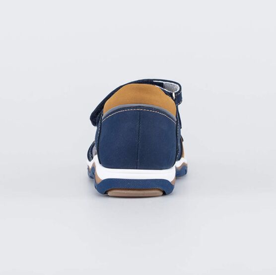 322180-22 Кожаные сандалии на липучках для мальчики синий фото №5