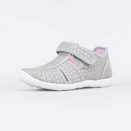 421084-12 Текстильная обувь Сердечки для девочки серый