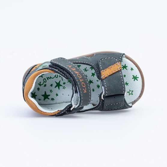 022087-23 Туфли летние для мальчики сер-жел фото №4