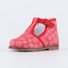 031083-21 Туфли для девочки Цветочек для девочки красный