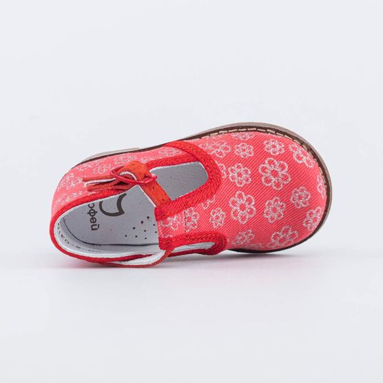 031083-21 Туфли для девочки Цветочек для девочки красный фото №4