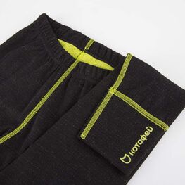 07033019-40 Термоштаны детские КОТОФЕЙ Спорт черный для мальчики черный + салатовый фото №3