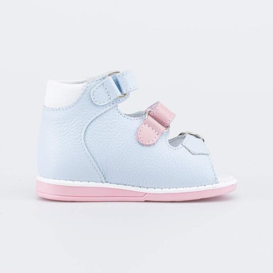 022135-29 Сандалии для первых шагов Приключения для девочки розовый + голубой фото №2