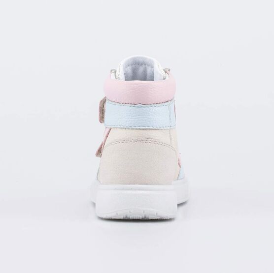 552351-22 Ботинки-кеды для девочки для девочки бежевый + голубой фото №5