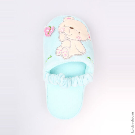 331043-11 Тапочки голубые для девочки голубой фото №4