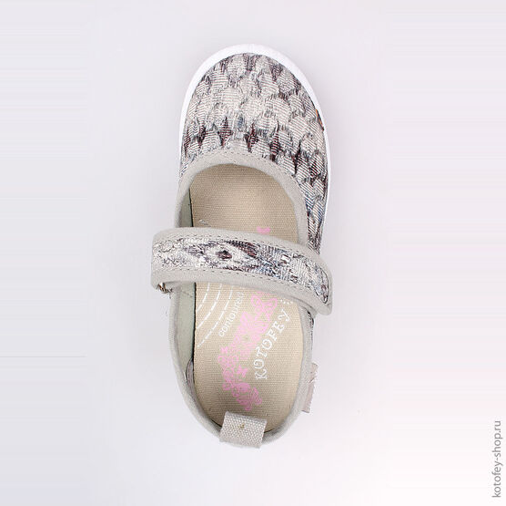 331057-13 Текстильная обувь для девочки серебристый фото №4
