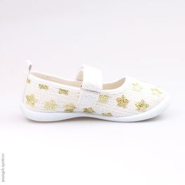 331058-11 Текстильная обувь для девочки бел-зол фото №2