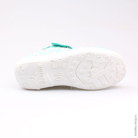 421015-11 Босоножки текстильные для девочки бирюзовый фото №3