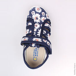 421015-13 Босоножки текстильные для девочки светло-синий фото №4