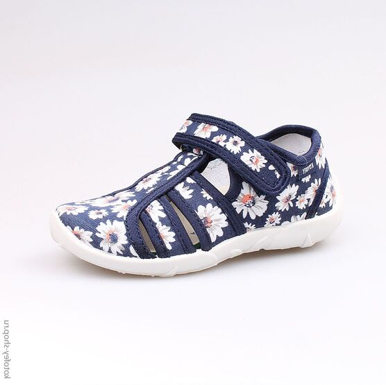 421015-13 Босоножки текстильные для девочки светло-синий