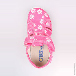 421016-12 Босоножки текстильные для девочки розовый фото №4