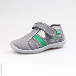421020-12 Сандалии текстильные для мальчики сер-зел