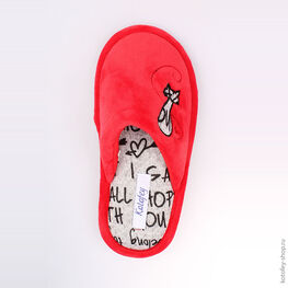 531037-11 Тапочки красные для девочки красный фото №4