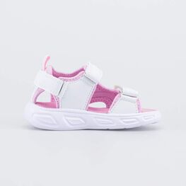124034-11 Пляжные сандалии с LED Три кота для девочки белый + розовый фото №2