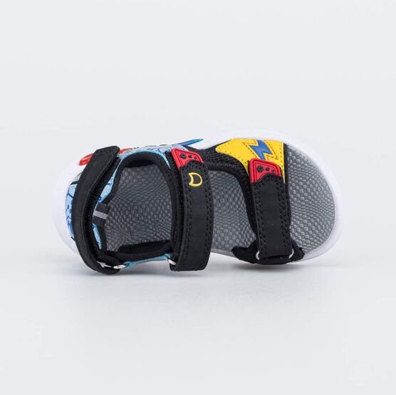 124037-11 Пляжные сандалии с LED Геймер для мальчики черный + голубой фото №4