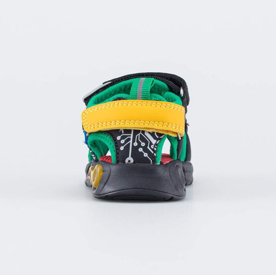 124037-12 Пляжные сандалии с LED Геймер для мальчики черный + зеленый фото №5