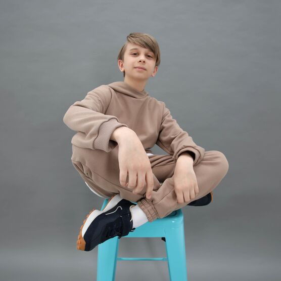 07064058-41 Костюм худи + брюки песочный для универсальные бежевый фото №7