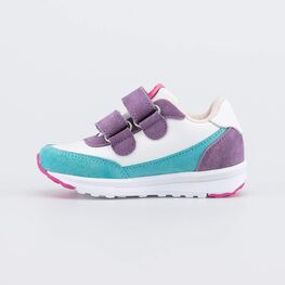 344469-72 Яркие кроссовки на липучках для девочки бежевый фото №2