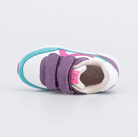 344469-72 Яркие кроссовки на липучках для девочки бежевый фото №4