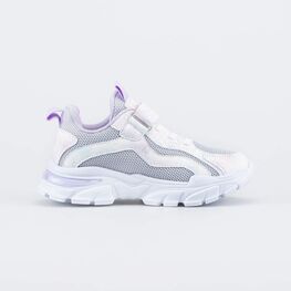 344470-71 Блестящие кроссовки для девочки белый + серебристый фото №2