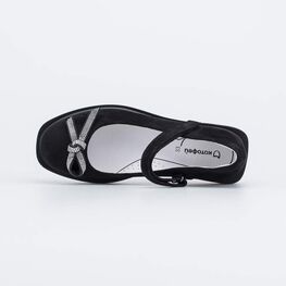 533065-21 Черные бархатные туфли для девочки черный фото №4