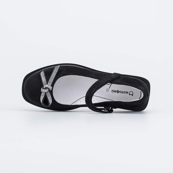 533065-21 Черные бархатные туфли для девочки черный фото №4