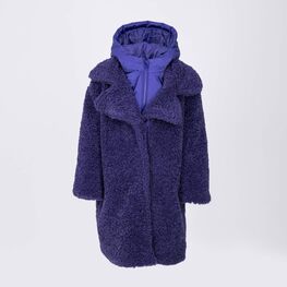 07858059-40 Демисезонное пальто Барашек для девочки фиолетовый