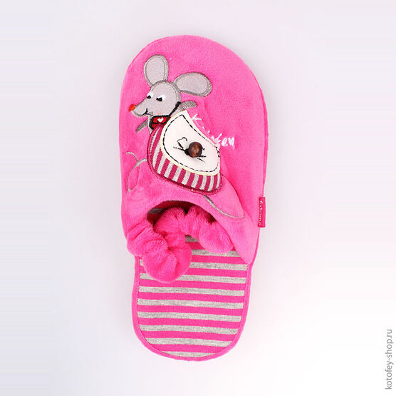 331046-11 Тапочки розовые для девочки розовый фото №4