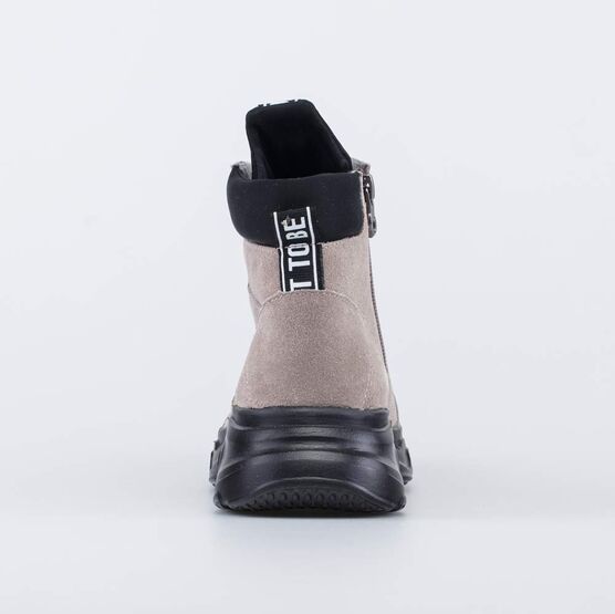 552293-32 Утепленные ботинки для девочки на весну/осень для девочки бежевый фото №5