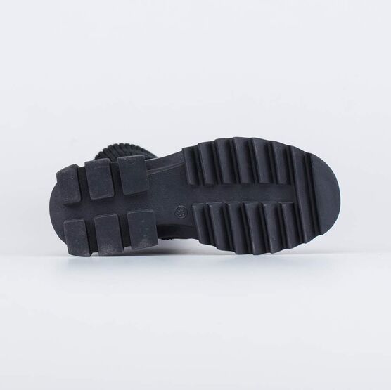 664138-31 Демисезонные сапоги с вязаным чулком для девочки черный фото №3