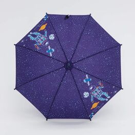 03707187-00 Зонт-трость Космонавт фиолетовый для мальчики фиолетовый фото №2